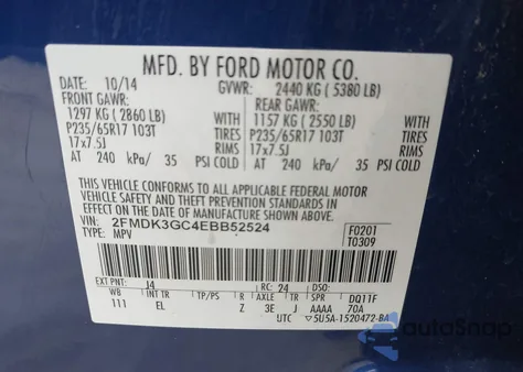 2014 Ford Edge Se from USA, damaged, VIN 2FMDK3GC4EBB52524